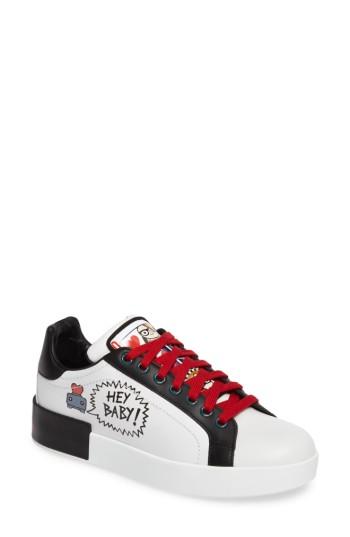 Women's Dolce & Gabbana Cartoon Sneaker .5us / 37eu - Black