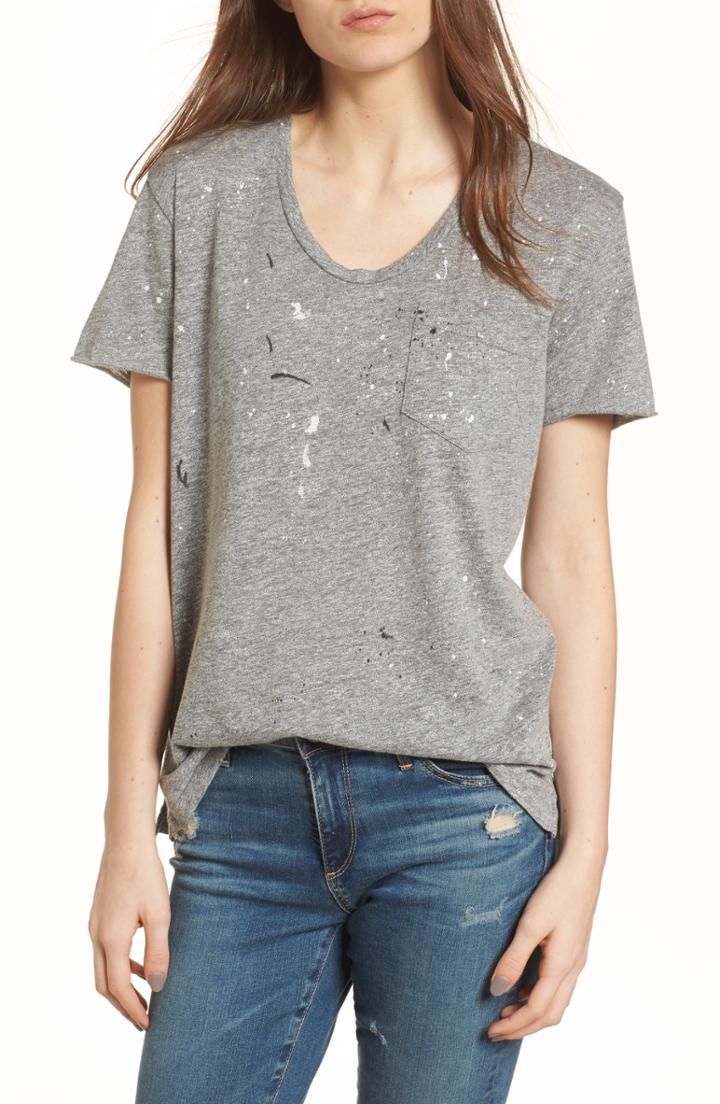 Women's Ag Tamara Paint Splatter Pocket Tee
