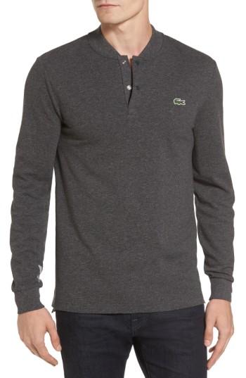 Men's Lacoste Banana Collar Pullover, Size - Grey