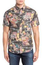 Men's Reyn Spooner Mizu No Kokoro Fit Sport Shirt, Size Small - Black