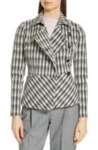 Women's Lewit Plaid Peplum Jacket - Black