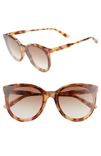 Women's Bottega Veneta 61mm Cat Eye Sunglasses - Pink Havana
