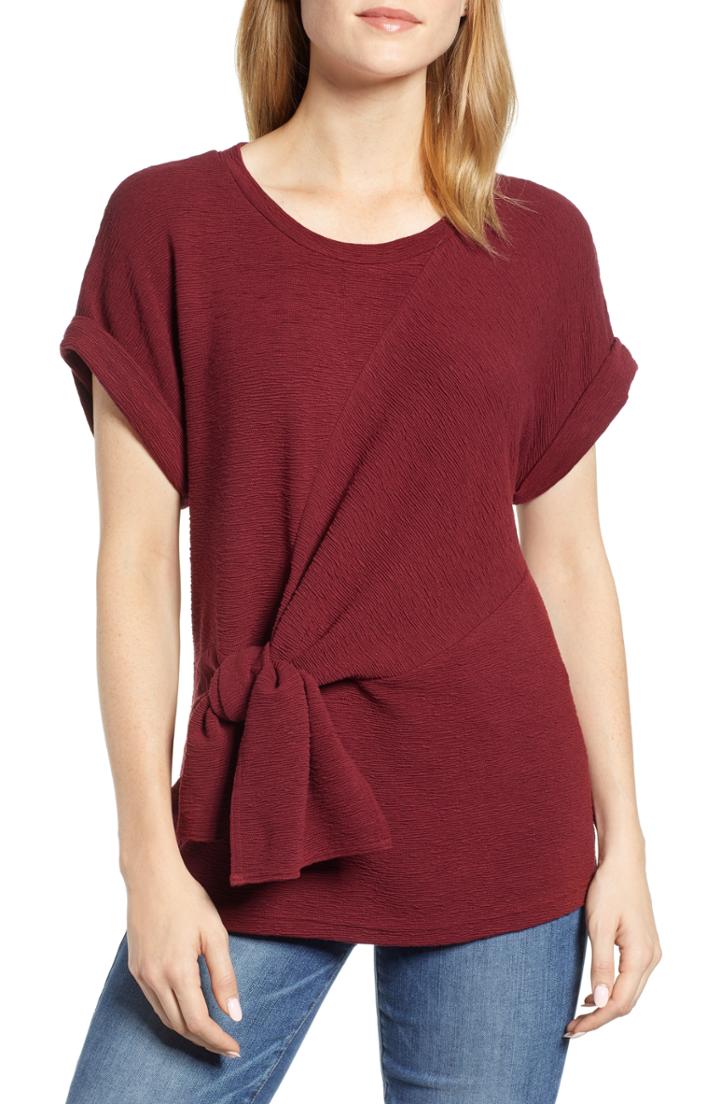 Women's & .layered Twist Front Top - Purple