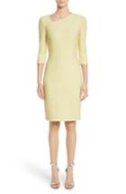 Women's St. John Collection Hannah Knit Asymmetrical Sheath Dress - Yellow