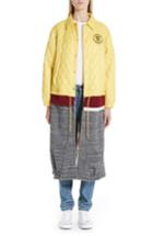 Women's Undercover Mixed Media Quilted Coat - Yellow