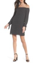 Women's Sam Edelman Polka Dot Off The Shoulder Minidress - Black