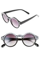Women's Bp. Imitation Pearl Round Sunglasses - Black