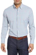 Men's Peter Millar Lawson Regular Fit Tattersall Check Performance Sport Shirt - Blue