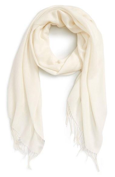 Women's Nordstrom Tissue Weight Wool & Cashmere Scarf, Size - Ivory