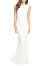 Women's Katie May Drape Back Crepe Gown - Ivory