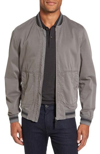 Men's Ted Baker London Robot Laundered Bomber Jacket (l) - Grey