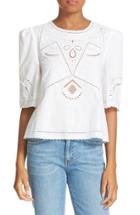 Women's 10 Crosby Derek Lam Embroidered Cotton Top