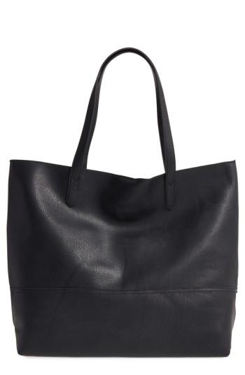 Sole Society Dawson Oversize Faux Leather Shopper - Black