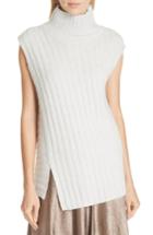 Women's Vince Mixed Rib Wool & Cashmere Sleeveless Sweater - Grey
