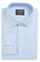 Men's Nordstrom Men's Shop Tech-smart Traditional Fit Stretch Herringbone Dress Shirt - 32/33 - Blue