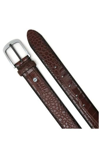 Men's Boconi Croc Embossed Leather Belt