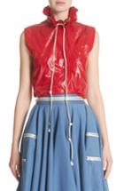 Women's Calvin Klein 205w39nyc Nylon Ruffle Neck Top Us / 36 It - Red