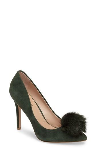 Women's Charles By Charles David Pixie Pump With Genuine Fox Fur Pom