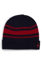 Men's Polo Ralph Lauren Rugby Stripe Wool Blend Cap - Blue