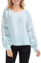 Women's Vince Camuto Pintuck Sleeve Blouse, Size - Blue