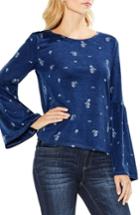 Women's Two By Vince Camuto Delicate Ditsy Bell Sleeve Top - Blue