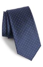 Men's The Tie Bar Dot Silk & Linen Tie, Size X-long X-long - Blue