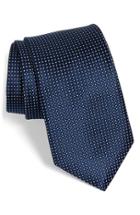Men's Nordstrom Men's Shop 'small Basket Weave Neat' Woven Silk Tie, Size - Blue