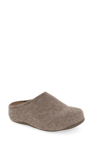 Women's Fitflop(tm) 'shuv' Felt Clog Flat M - Beige