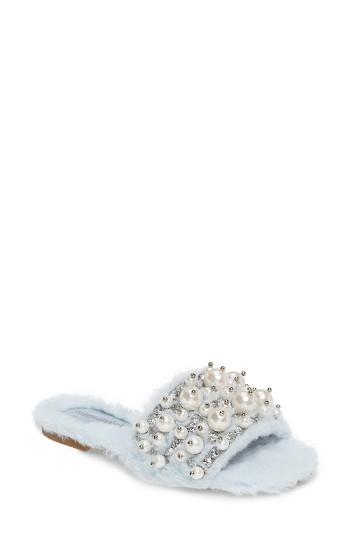 Women's Jeffrey Campbell Facil Embellished Slide Sandal M - Blue