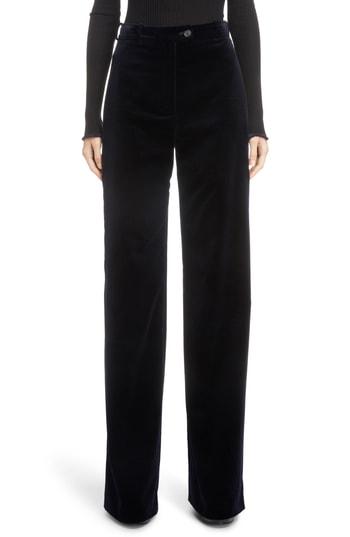 Women's Acne Studios Wide Leg Velvet Pants Us / 34 Eu - Blue