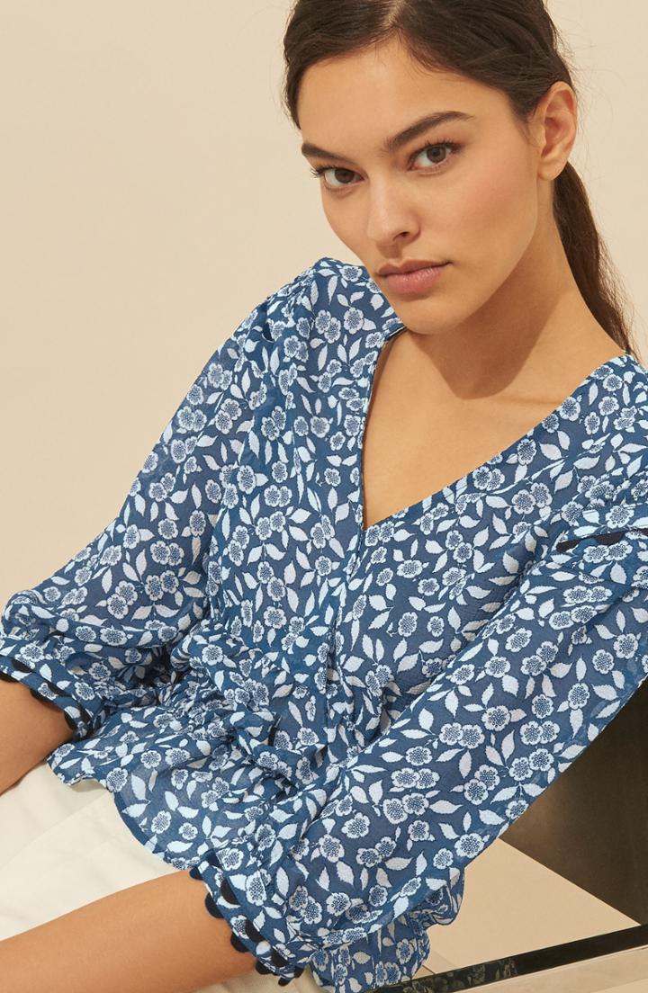 Women's Ba & Sh Blanche Floral Print Top - Blue