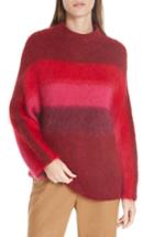 Women's Rag & Bone Holland Stripe Merino Wool & Mohair Blend Sweater, Size - Burgundy