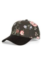 Women's Collection Xiix Flower Print Adjustable Baseball Cap - Black