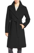 Women's Cinzia Rocca Icons Wool Blend Long Wrap Coat - Black