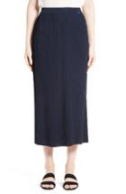 Women's St. John Collection Pleated Knit Midi Skirt, Size - Blue
