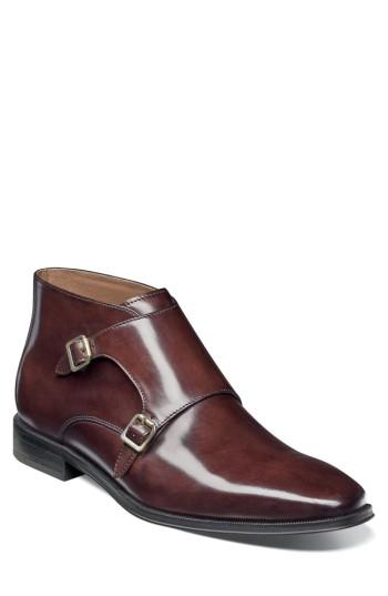 Men's Florsheim Belfast Double Monk Strap Boot .5 D - Brown