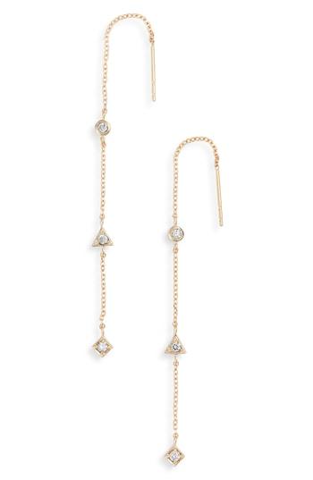 Women's Anzie Cleo Diamond Linear Earrings