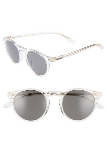 Women's Maho Stockholm 48mm Polarized Round Sunglasses - Crystal