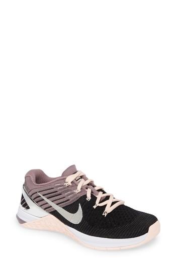 Women's Nike Metcon Dsx Flyknit Chrome Blush Training Shoe .5 M - Black