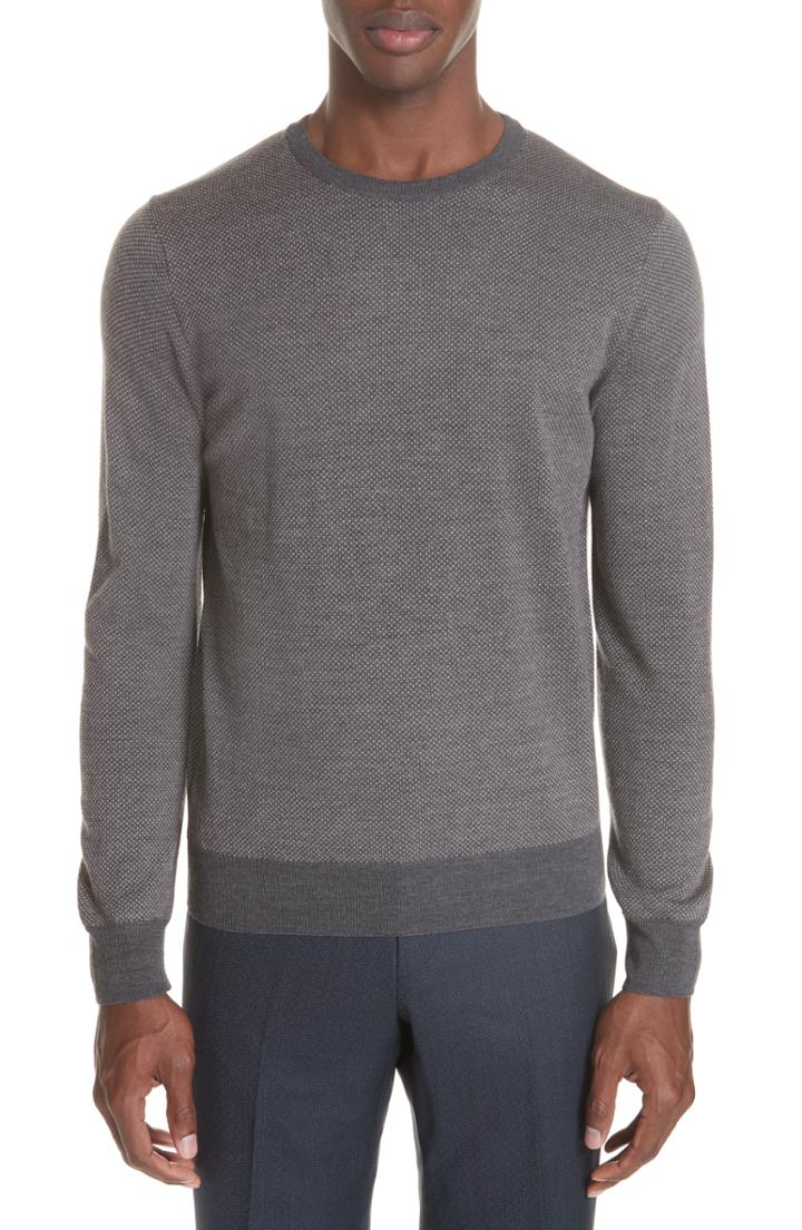 Men's Canali Crewneck Cotton Sweater