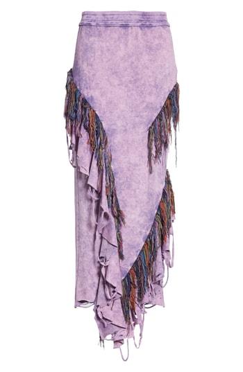 Women's Alchemist Anna Ikat Fringe Skirt - Purple