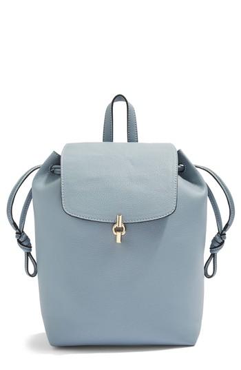 Topshop Lucy Metal Tab Backpack - Blue