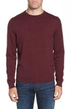 Men's Nordstrom Men's Shop Cotton & Cashmere Crewneck Sweater, Size - Burgundy