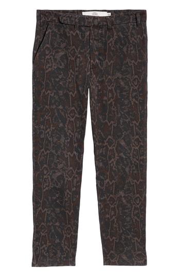 Men's Topman Tapered Fit Snakeskin Print Pants 30 - Metallic