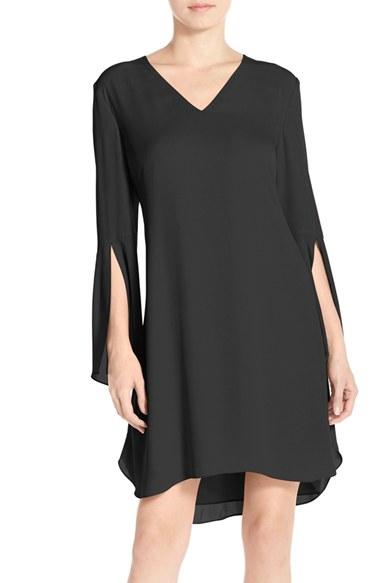 Women's Chelsea28 Bell Sleeve Chiffon A-line Dress - Black