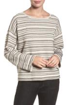 Women's Eileen Fisher Stripe Organic Cotton Blend Sweater, Size - Beige