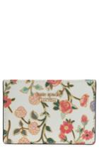 Women's Kate Spade New York Cameron Street Ditsy Blossom Faux Leather Card Holder - White
