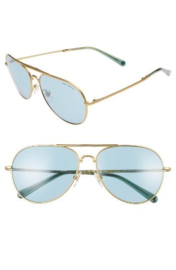 Women's Tory Burch 58mm Foldable Aviator Sunglasses - Brass