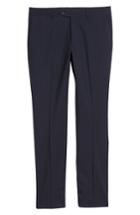 Men's Nordstrom Men's Shop Trim Fit Flat Front Wool Trousers - Blue