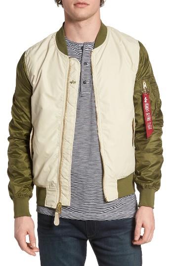 Men's Alpha Industries 'l-2b - Dragonfly' Water Resistant Reversible Flight Jacket - Beige